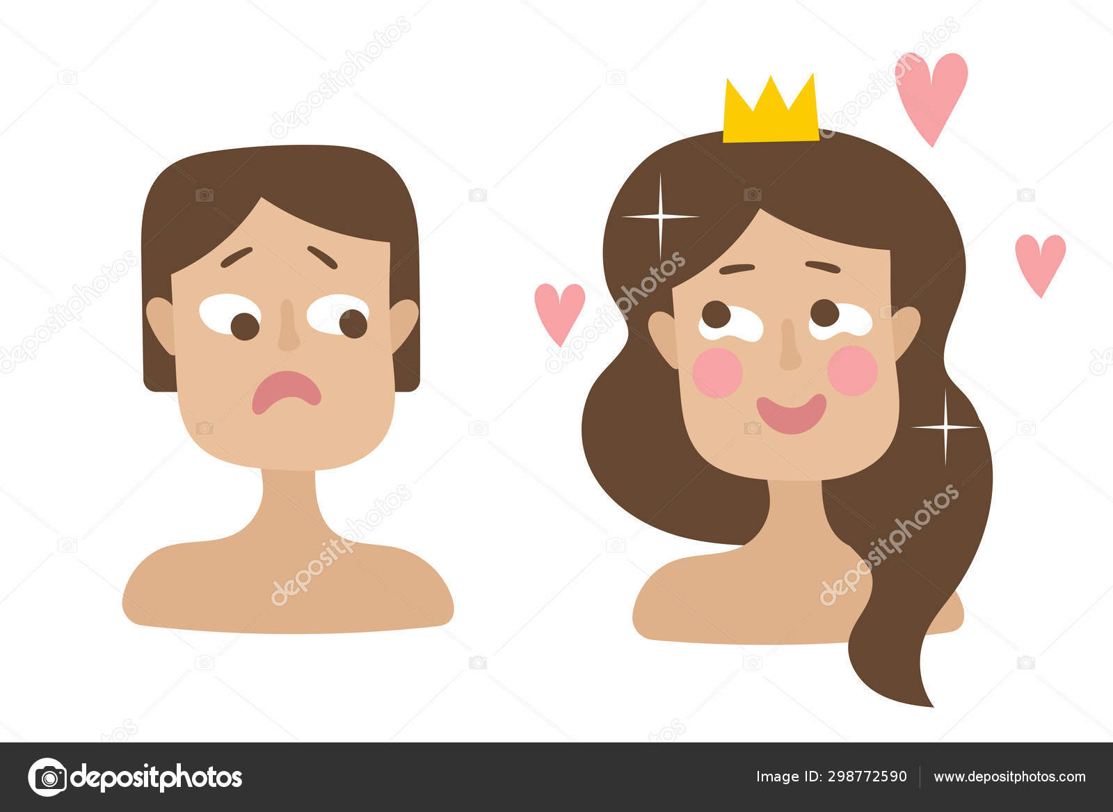 Hair Problems Short And Long Hair Vector Image Stock Vector