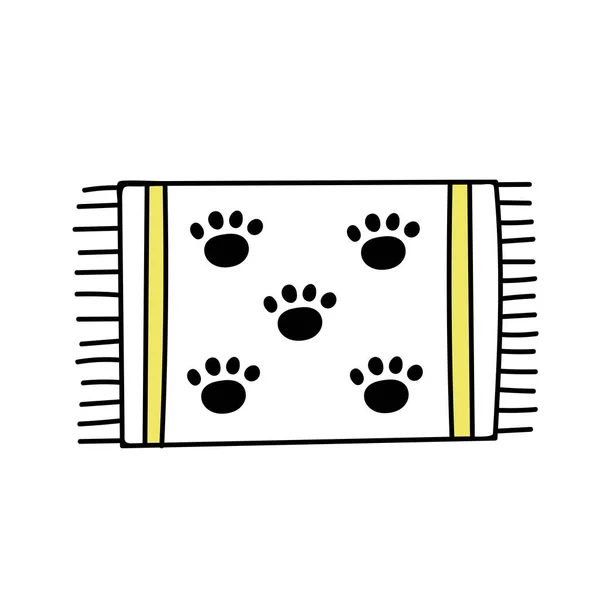 Tapis Pour Animaux Tapis Pour Chien Rayé Avec Empreintes Pas — Image vectorielle