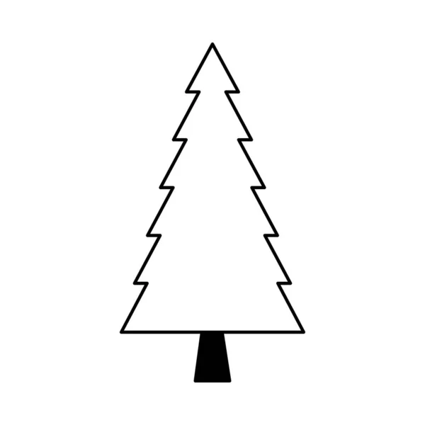 Esquema Simple Estilo Árbol Navidad Elementos Estilizados Para Año Nuevo — Vector de stock