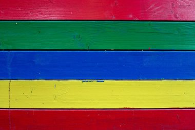 Renkli boyanmış ahşap duvar - doku veya arkaplan.