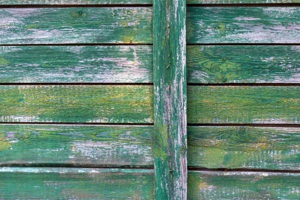 A velha textura de madeira verde com padrões naturais — Fotografia de Stock