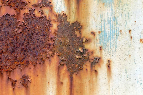 Oude geschilderde metalen textuur met sporen van roest. — Stockfoto