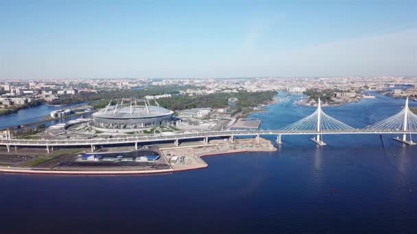 Panoramisch Zicht Rondom Van Drone Met Het Oog Sint Petersburg — Stockvideo