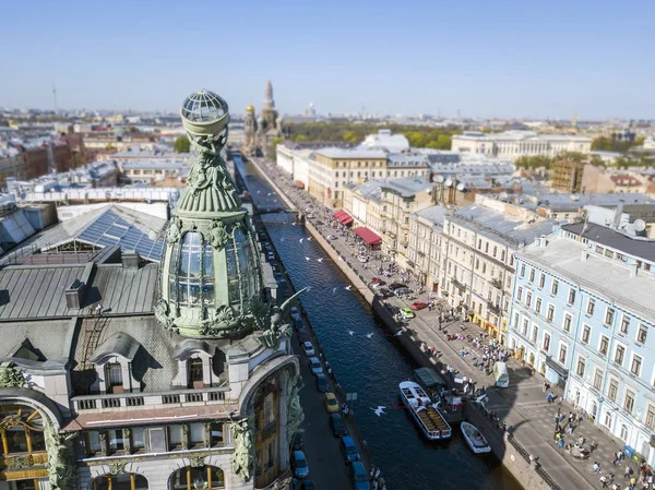 Die Kuppel Des Sängerhauses Und Der Griboedow Kanal Luftaufnahme Russland — Stockfoto