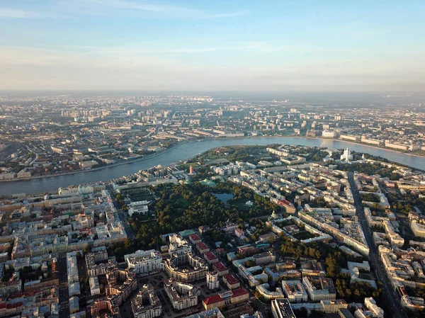 Luftaufnahme Des Zentrums Von Petersburg Die Newa Alte Und Neue — Stockfoto