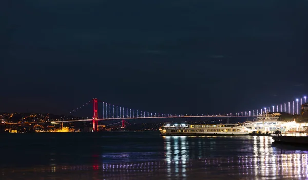 Zwei Bosporus Brücken Istanbul Gleichen Rahmen Bei Sonnenaufgang — Stockfoto