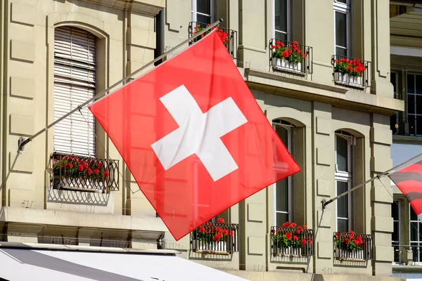 Flagge Der Schweiz Der Stadt Bern — Stockfoto