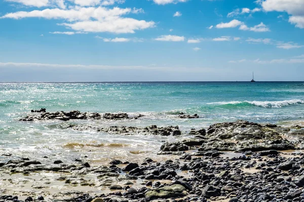 Kust Strand Zon Het Spaanse Eiland Fuerteventura — Stockfoto