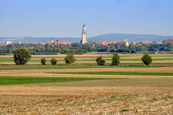 Blick Auf Die Stadt Nördlingen Abend Sommer — Stockfoto