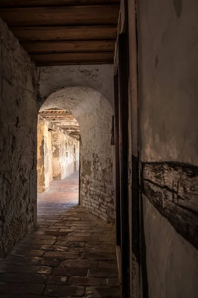 Couloir Défensif Dans Ville Historique Noerdlingen Allemagne — Photo