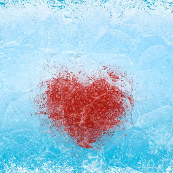 Frozen Heart Blue White Ice — Stock Photo, Image