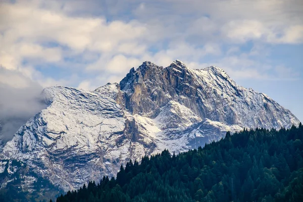 Montagne Garmisch Partenkirchen Con Neve Baviera Germania Autunno — Foto Stock