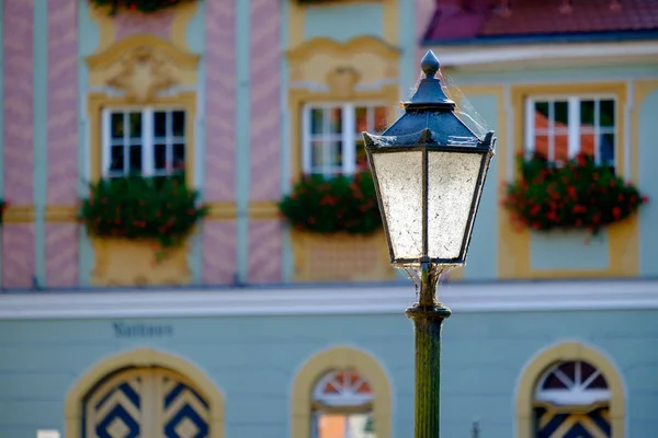 Street Lamp Townholl Koenigsbronn Background — Stock Photo, Image