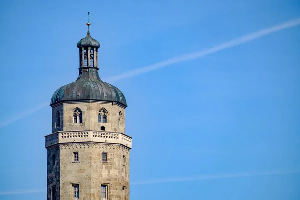 Widok Wieżę Kościoła Jerzego Noerdlingen Niemczech — Zdjęcie stockowe