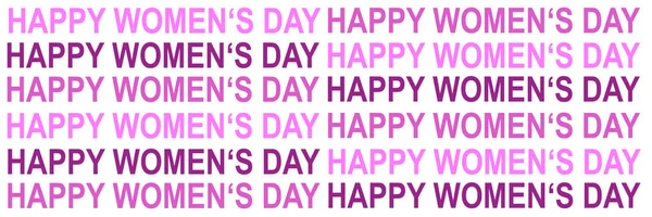 イラストカード付きテキスト Happy Women Day Pink Prople Color White Background — ストック写真