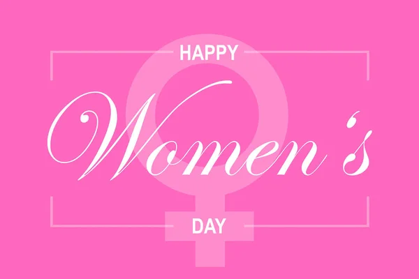 Pink Illustration Card Text Happy Women Day Women Sign — Stock Photo, Image