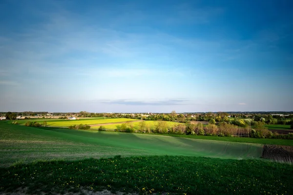 Vista Para Aldeia Maisach Perto Munique Pôr Sol — Fotografia de Stock