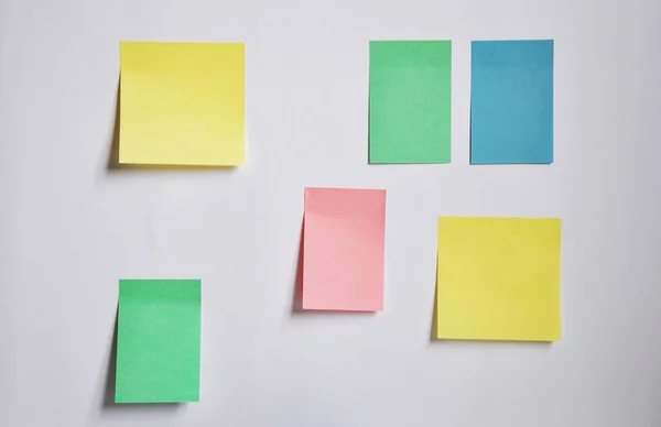 colourful sticky notes on white background