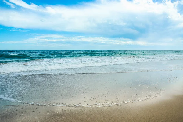 White Sand Blue Sea Waves Mediterranean Sea Spain — Stock Photo, Image