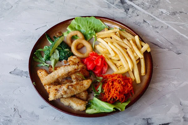 Tasty appetizers for big company. Standing on white table. Looking delicious, mouthwatering.