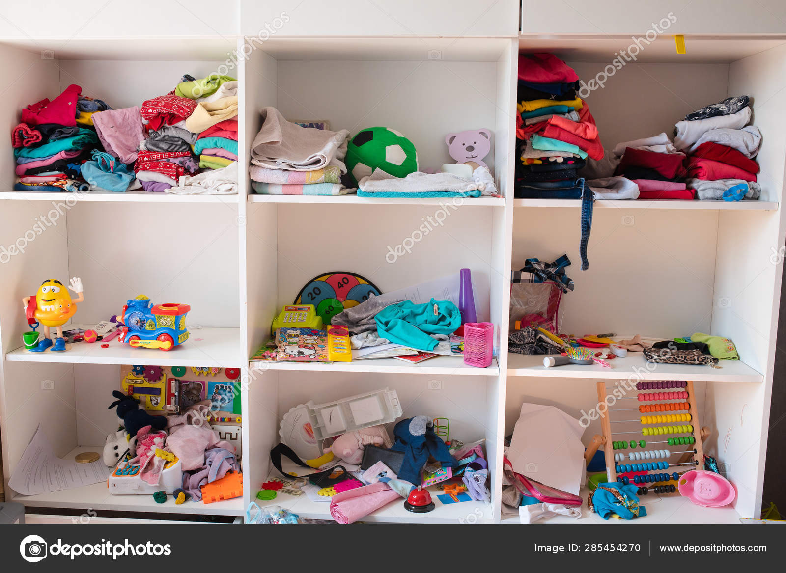Messy Kids Room In Daylight View Over Messy In The Kid S