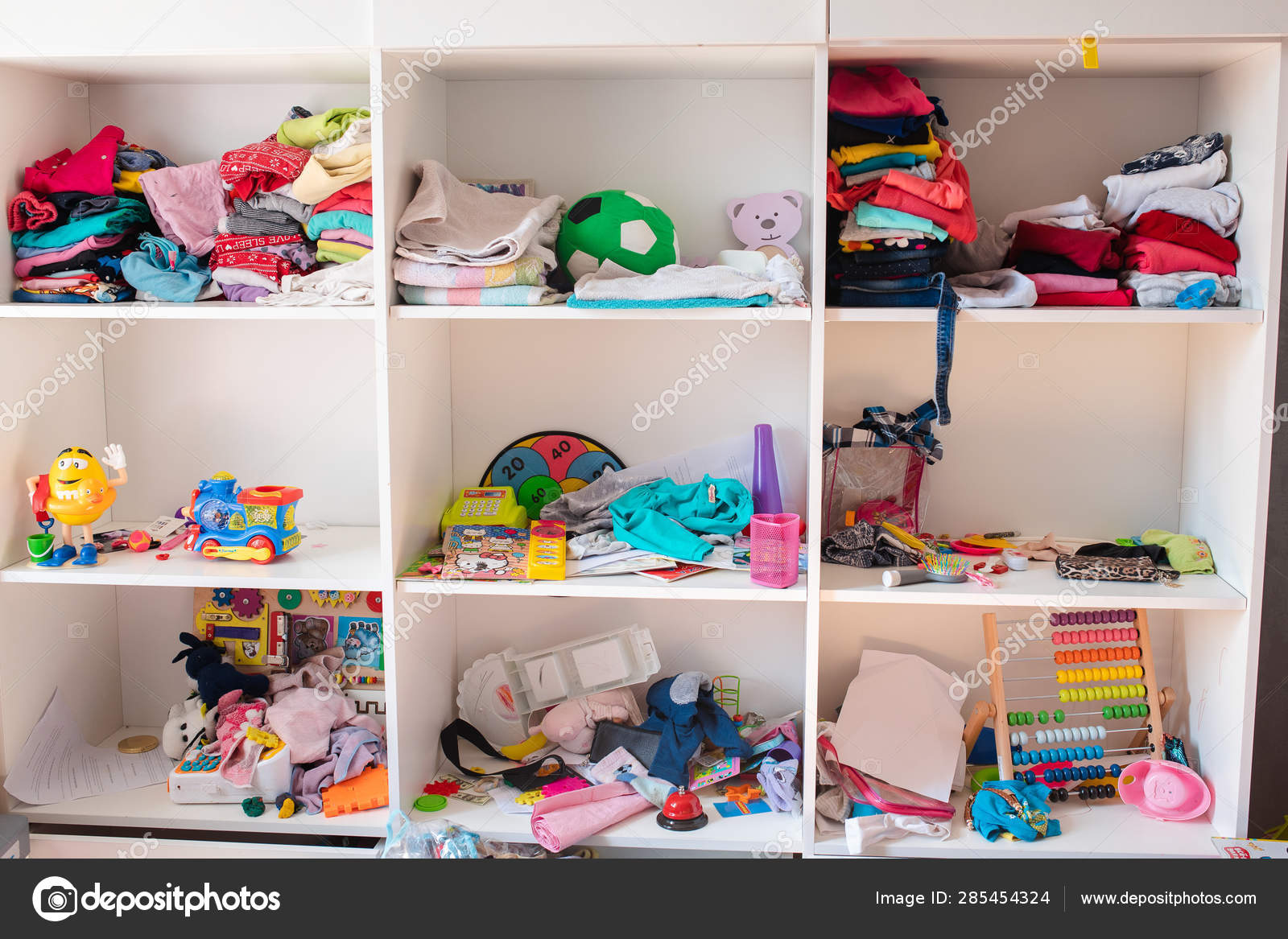 Messy Kids Room In Daylight View Over Messy In The Kid S