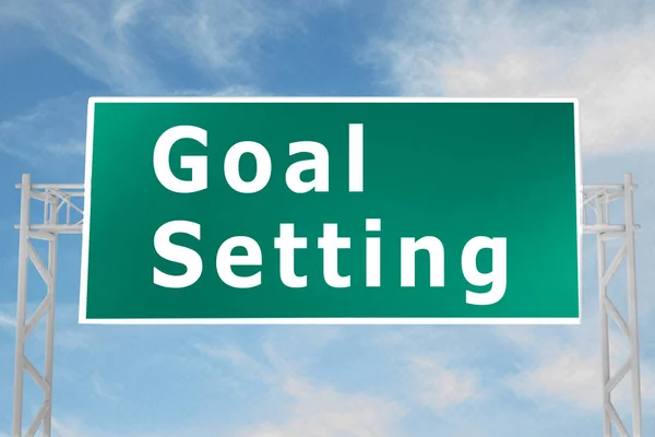 3D illustration of Goal Setting script on road sign
