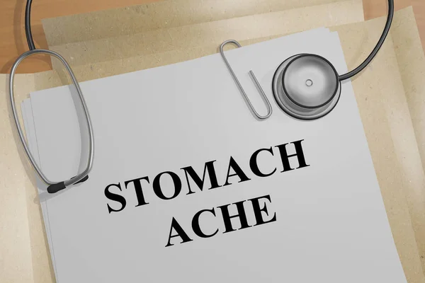 Ilustração Título Stomach Ache Documento Médico — Fotografia de Stock