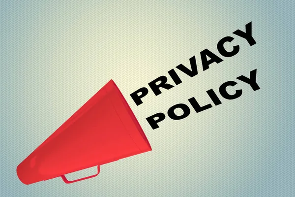 Illustrazione Del Titolo Della Politica Sulla Privacy Derivante Altoparlante — Foto Stock