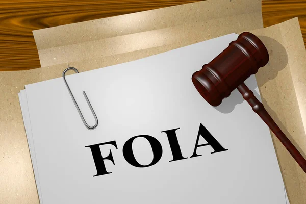 3D illustration of FOIA title on legal document