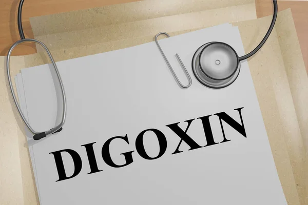 Obrázek Hlavy Digoxinu Lékařských Dokumentu — Stock fotografie