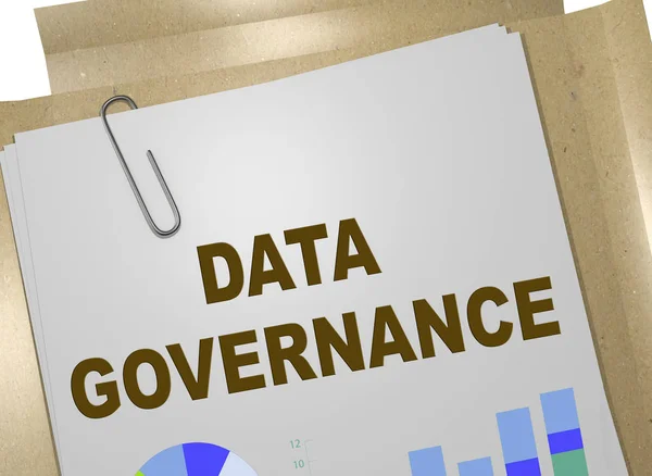 3D illustration of DATA GOVERNANCE title on business document
