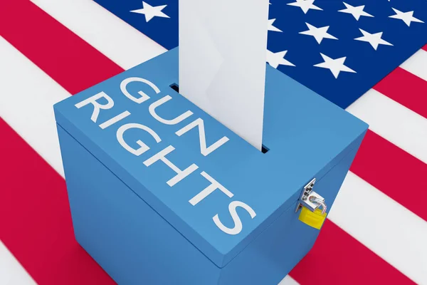 Απεικόνιση Του Όπλο Δικαιώματα Δέσμης Ενεργειών Μια Κάλπη Αμερικανική Σημαία — Φωτογραφία Αρχείου