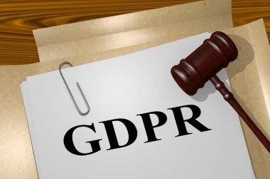 yasal belge başlığına Gdpr 3D çizimi