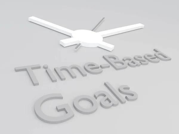 背景として時計と時間ベースの目標タイトルの イラストレーション — ストック写真