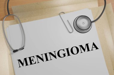 3D illustration of MENINGIOMA  title on a medical document clipart
