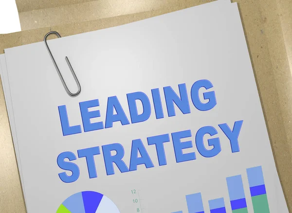 Ilustración Del Título Estrategia Leading Documento Negocios — Foto de Stock