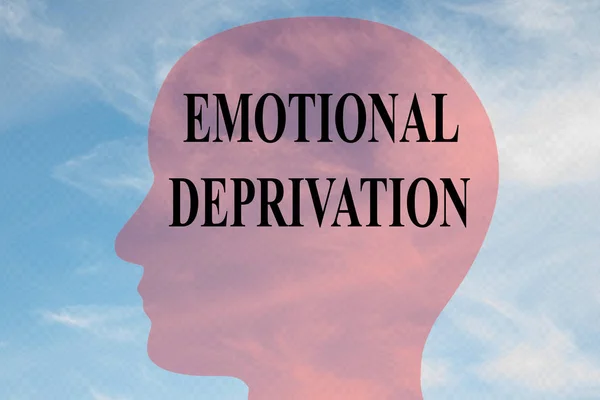 Ilustrasi Render Dari Judul Emotional Deprivasi Pada Siluet Kepala Dengan — Stok Foto