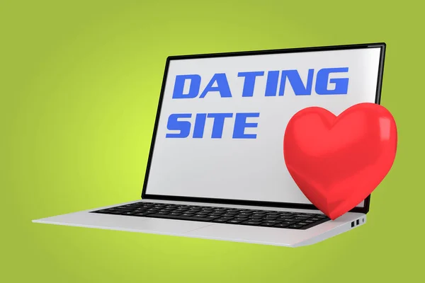 Ilustração Dating Site Script Com Coração Vermelho Colocado Teclado — Fotografia de Stock