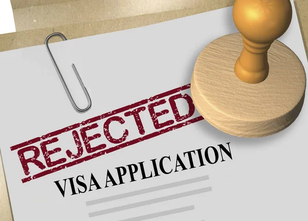 Illustration Rejected Stamp Title Visa Application Form — Stock Photo, Image