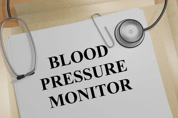 Ilustración Del Título Monitor Presión Sanguínea Documento Médico —  Fotos de Stock