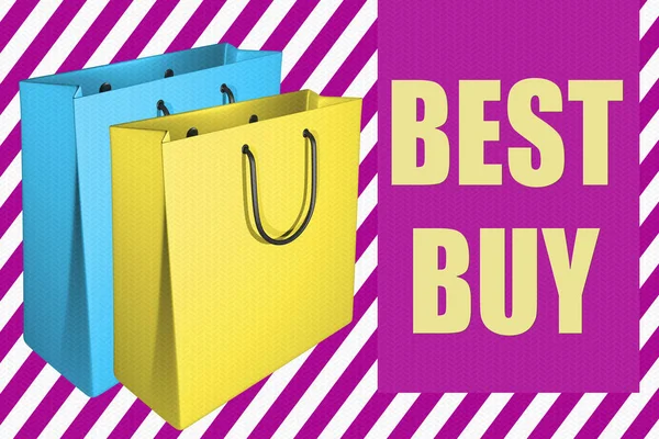 komut dosyası Best Buy ile birlikte iki alışveriş torbaları 3D çizimi