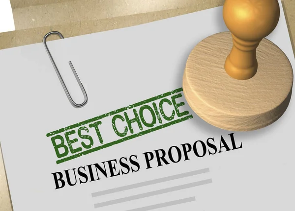 Illustration Best Choice Stamp Title Business Proposal Document — Stock Photo, Image