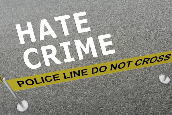 Απεικόνιση Του Τίτλου Έγκλημα Μίσους Στο Έδαφος Μια Αρένα Αστυνομία — Φωτογραφία Αρχείου