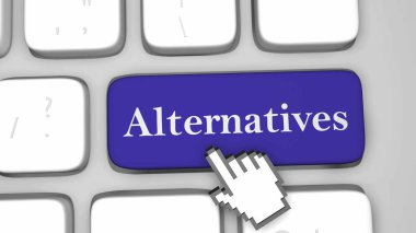 Alternatif klavye tuşu 3D render çizimi