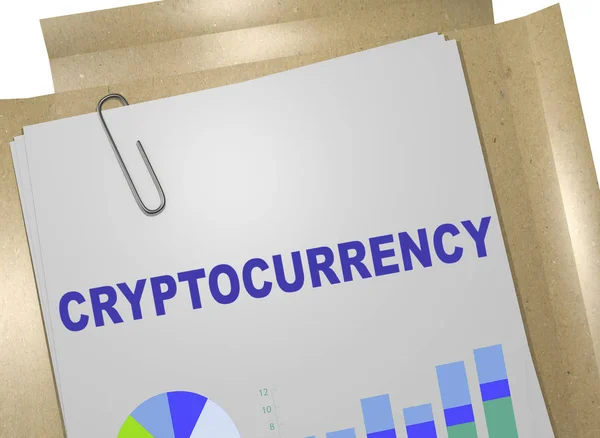 Ilustración Del Título Cryptocurrency Documento Comercial — Foto de Stock