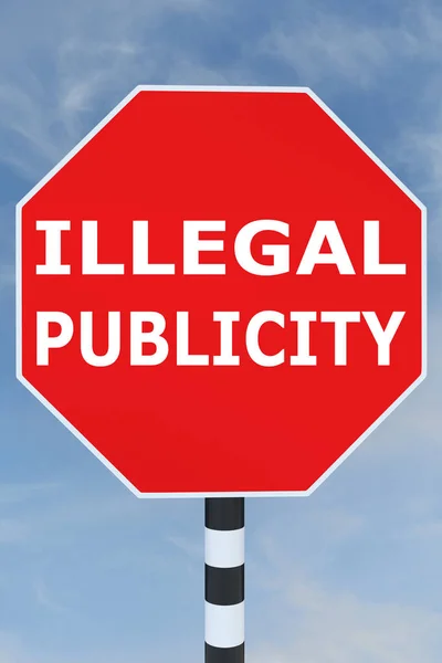 Illustratie Van Illegale Publiciteit Titel Verkeersbord — Stockfoto