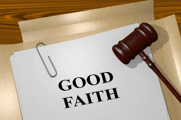 Ilustração Título Good Faith Documento Legal — Fotografia de Stock