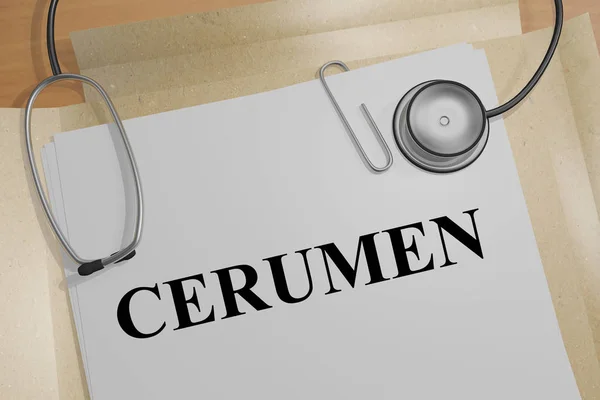 Illustratie Van Cerumen Titel Een Medische Document — Stockfoto