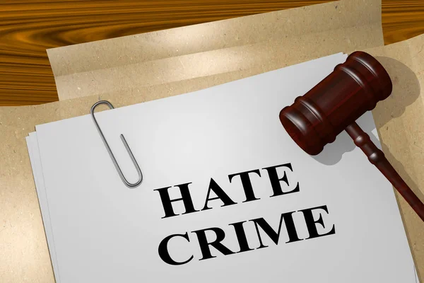 Ilustração Título Hate Crime Documento Legal — Fotografia de Stock